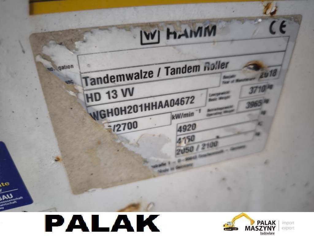 Walze Hamm Walec Hd Baujahr 2018, Import Auf Lager in der EU — Foto 13 von 14