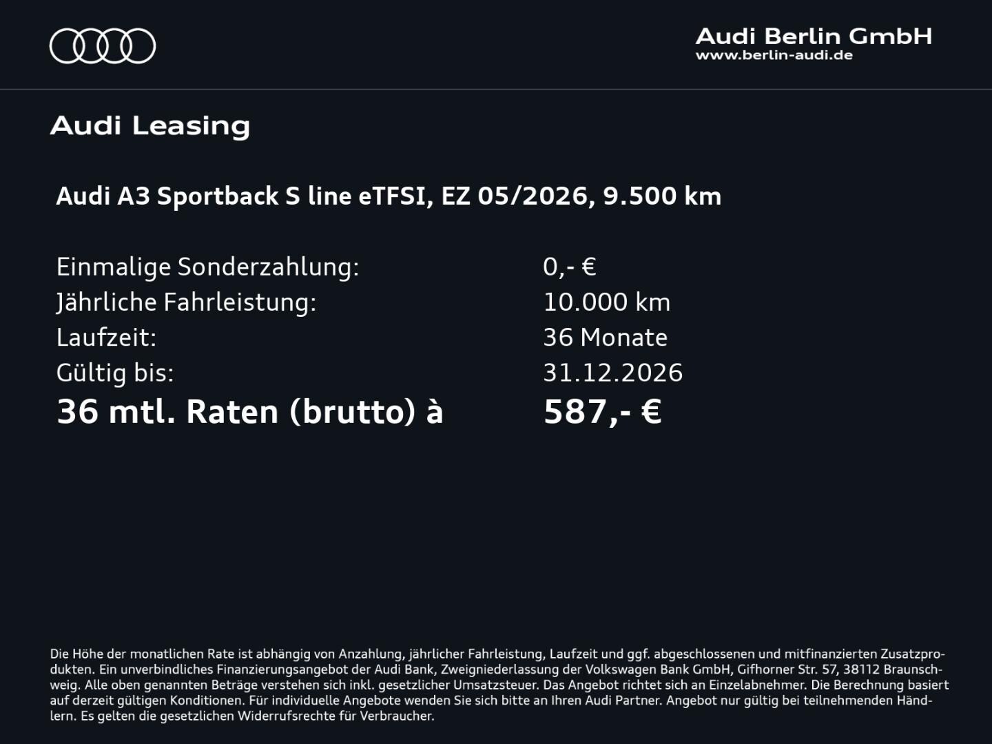 Audi A3 1,5 TFSI 200 kW Automatik Baujahr 2026, Mythosschwarz Metallic, 9.500 km, Deutschland — Foto 4 von 20